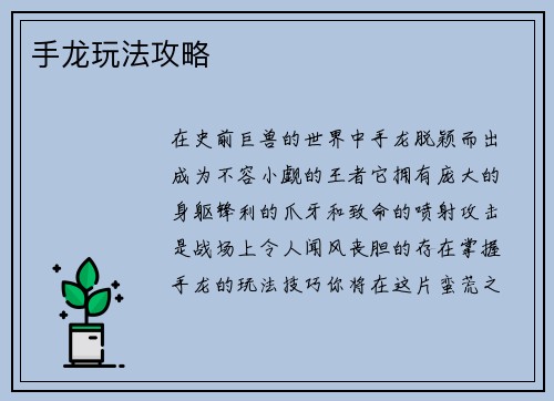 手龙玩法攻略